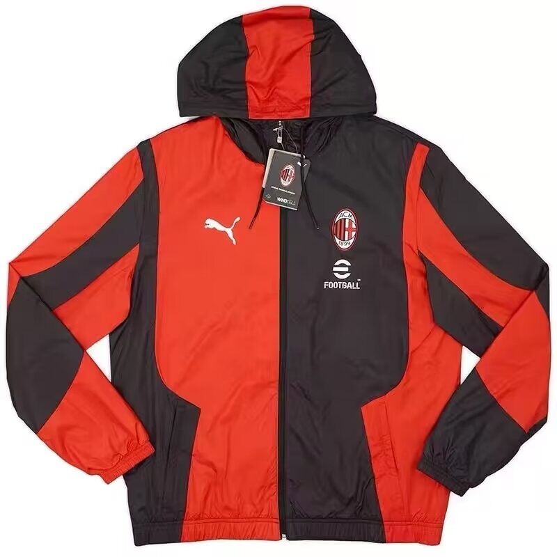 AAA Quality AC Milan 24/25 Wind Coat - Red/Black